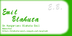 emil blahuta business card